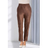 Pantalon velours brillant femme senior taille élastique | Facilavi