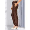 Pantalon velours brillant femme senior taille élastique | Facilavi