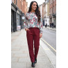 pantalon bordeaux facile à enfiler taille élastique femme senior