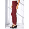 pantalon bordeaux facile à enfiler taille élastique femme senior profil