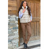 pantalon marron facile à enfiler taille élastique femme senior tenue