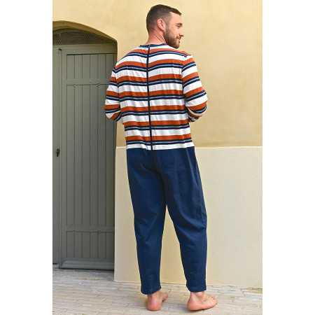 grenouillère homme senior ouverture dos entrejambe nuit pyjama ehpad
