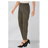 Pantalon peau de pêche chaud femme senior