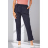 pantalon chaud femme senior facile à enfiler marine