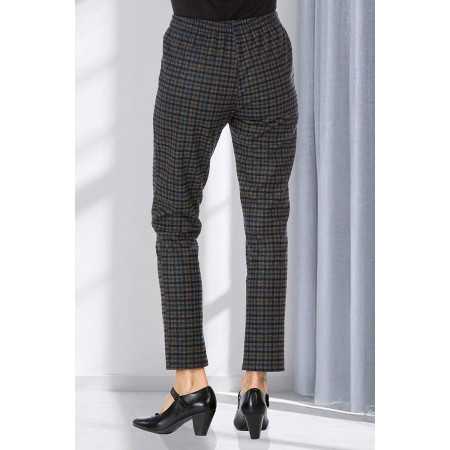 Pantalon Prince de Galles femme senior taille élastique | Facilavi