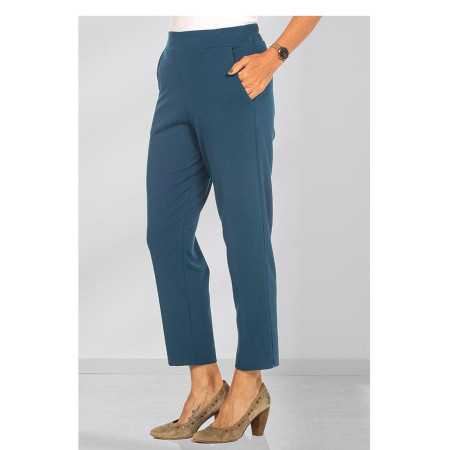 Pantalon femme senior taille élastique noir ou canard | Facilavi