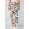pantalon femme motif fantaisie coloré ceinture élastiquée