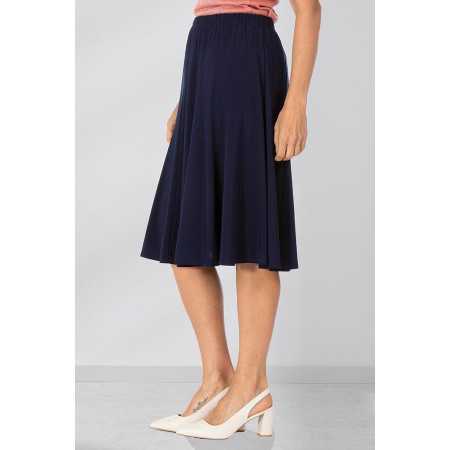 jupe fluide confort femme senior facile à enfiler coloris marine profil