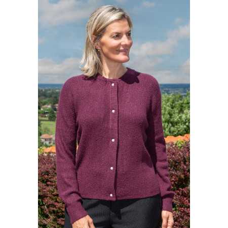 cardigan violet femme facile à enfiler