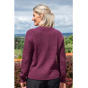 cardigan violet femme facile à enfiler dos