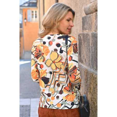 Tee-shirt pour femme âgée avec imprimé floral - Fabriqué en France