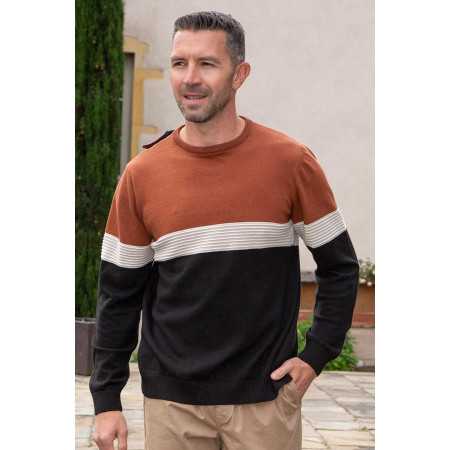 pull médicalisé ouverture dos homme senior ehpad manches longues