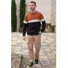 pull médicalisé ouverture dos homme senior ehpad manches longues tenue