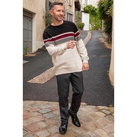 pull médicalisé homme senior tenue - ouverture dos par pressions