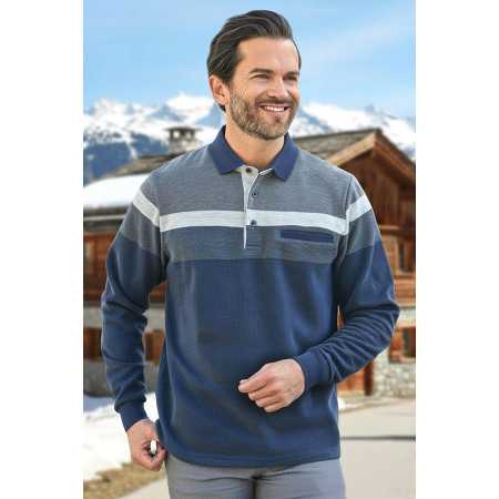 pull médicalisé homme senior ouverture dos pressions