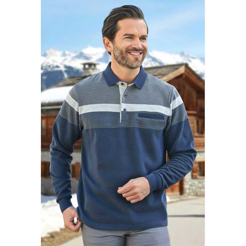 pull médicalisé homme senior ouverture dos pressions