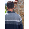 polo médicalisé homme senior bleu ouverture dos croisé senior