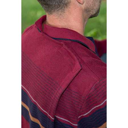 Pull médicalisé bordeaux pour homme senior avec ouverture dos par pressions ehpad dos
