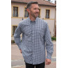 chemise homme manches longues facile à enfiler pressions coloris bleu