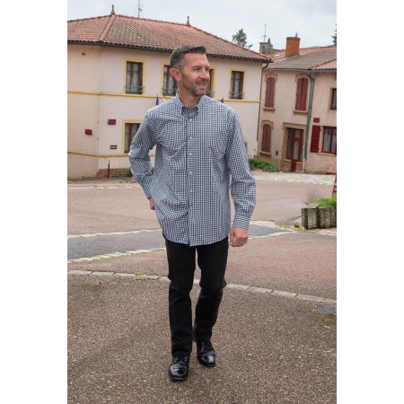 chemise homme manches longues facile à enfiler pressions coloris bleu tenue