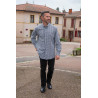chemise homme manches longues facile à enfiler pressions coloris bleu tenue