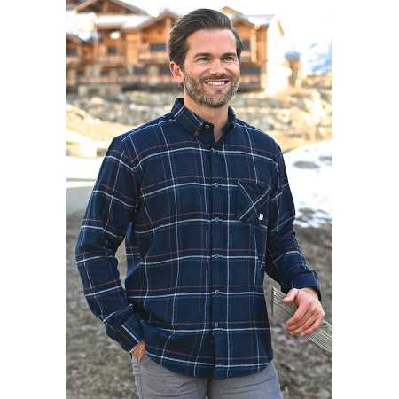 surchemise carreaux bleu homme senior facile à enfiler chaud confortable