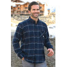 surchemise carreaux bleu homme senior facile à enfiler chaud confortable