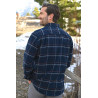 surchemise carreaux bleu homme senior facile à enfiler chaud confortable dos