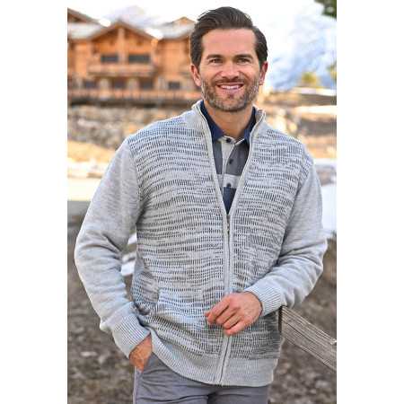 gilet 2 poches facile à enfiler fermeture zip gris homme senior
