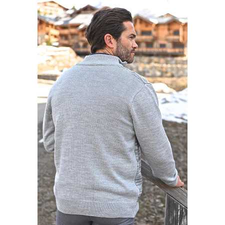 gilet 2 poches facile à enfiler fermeture zip gris homme senior dos