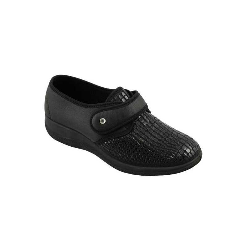 Chaussures noires élégantes faciles à enfiler femme senior