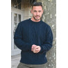 Pull torsadé homme senior marine manches longues | Facilavi