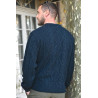 Pull torsadé homme senior marine manches longues | Facilavi