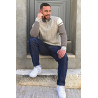 Pull doux homme senior col montant zippé | Facilavi