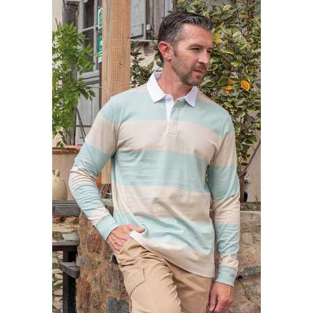 Polo coton homme senior grande taille manches longues | Facilavi