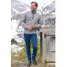 pull polo homme fermeture zip col coloris gris manches longues chaud tenue