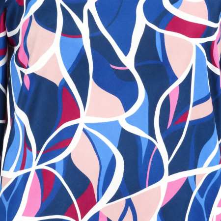 detail motif bleu rose robe médicalisée femme senior ouverture dos