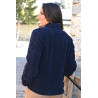 Polaire bouclette fermeture zip coloris marine dos femme senior