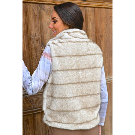 gilet molletonné zip femme senior sans manches dos