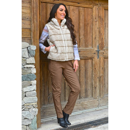 gilet molletonné zip femme senior sans manches tenue