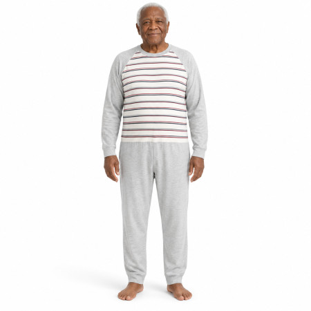 grenouillère fermeture dos entrejambe coloris gris nuit homme senior