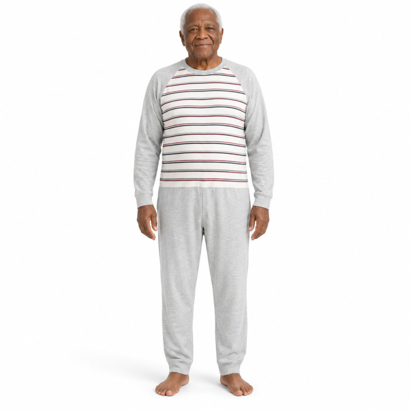 grenouillère fermeture dos entrejambe coloris gris nuit homme senior