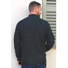 gilet zip homme senior  uni facile à mettre kaki dos