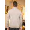 gilet fermeture zip coton gris homme senior dos