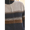 gilet zip moderne rayures automne hiver homme senior facile à enfiler  zoom