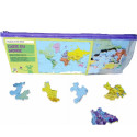 Puzzle d'art 50 grosses pièces Carte du monde trousse