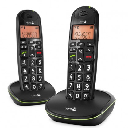 Doro téléphones fixes Phone Easy 100w duo sur socles noirs