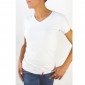 Tee-shirt femme manches courtes blanc bio-céramique porté