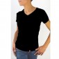 Tee-shirt femme manches courtes noir bio-céramique