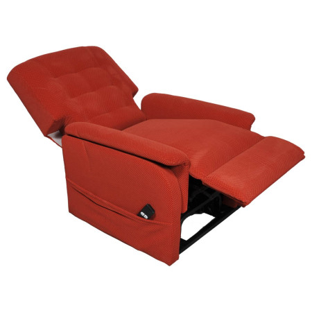 Fauteuil releveur Mint velours brique position relax